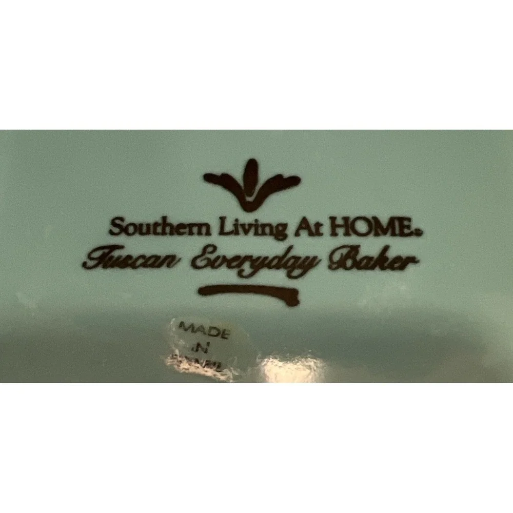 Southern Living at Home Tuscan Everyday Baker Teal/Brown Stoneware‎ Brazil